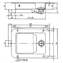 Zamek szyldowy 140 x 108 x 38 mm, komplet wewnatrz / na zewnatrz 2 klucze