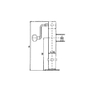 Stopa podporowa z korba, ocynkowana, rura R 60 x 4 mm kwadratowa A 415 mm, B 280 mm, skok 240 mm