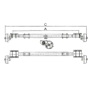 Eje frenado, 1400 kg A = 700-1300 mm C = 1150-1750 mm