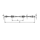 Linki Bowdena AL-KO do zdejmowanych + regulowanych na wysokosc AE HL 460 mm / GL 710 mm, C 8 mm, E M12 prawe, D M12 lewe