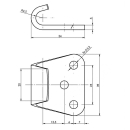 Contrapeso recto, galvanizado