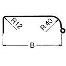 Profil blotnika jednoosiowego Podstawa katowa 12/40 Podstawa katowa B260 L1240 S800 H370