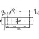 SPP - toonbankhouder, Z-01A, 145 mm, verzinkt