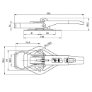 SPP - zamek mimosrodowy, ZB-05A, 225 mm, wspornik plaski, ocynk