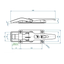 SPP - zamek jezyczkowy, ZB-09, 267 mm, katownik plaski, ocynk