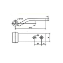 Gebogen scharnier, gegalv. afneembaar 117 mm lang