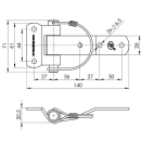 Universal hinge VA cranked tubular clip pin