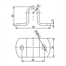 SPP - toonbankhouder, Z-08, 55 mm, verzinkt