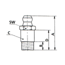 Smarowniczka stozkowa 180 ° H1, dluga M8 x 1,0 SW 9, 29 mm