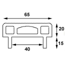 Gomma di supporto anteriore per profilo a U da 40 mm non...