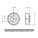 Obrotowy wentylator dachowy z tworzywa sztucznego, Ø 250 mm