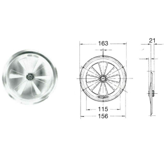 Obrotowa rozeta wentylacyjna Ø 163 mm