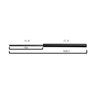 242 mm dlugosc calkowita skok 75 mm pret 10 mm rura 22 mm R