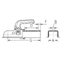 Knott K 7.5 version K drawbar, angular 50 mm