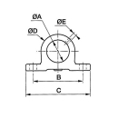 Paire de paliers à visser sur axe 127.P 45 mm