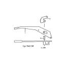 Peitz hand brake lever PAV-SR bolt X dimension 45 mm, L...