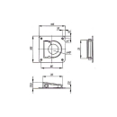 Korytko do mocowania z pierscieniem i sprezyna powrotna 105 x 105 mm, 800 daN