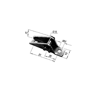 Wysokosc slizgów lozyskowych 17 mm, dlugosc srodkowego otworu - z otworem 51 mm, szerokosc 13 mm