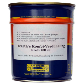 BRANTTHs Combi Thinner 0,75 litra - szybkie odparowanie