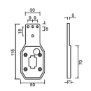 Supporto in gomma per Flexipoint I flessibile 115 mm